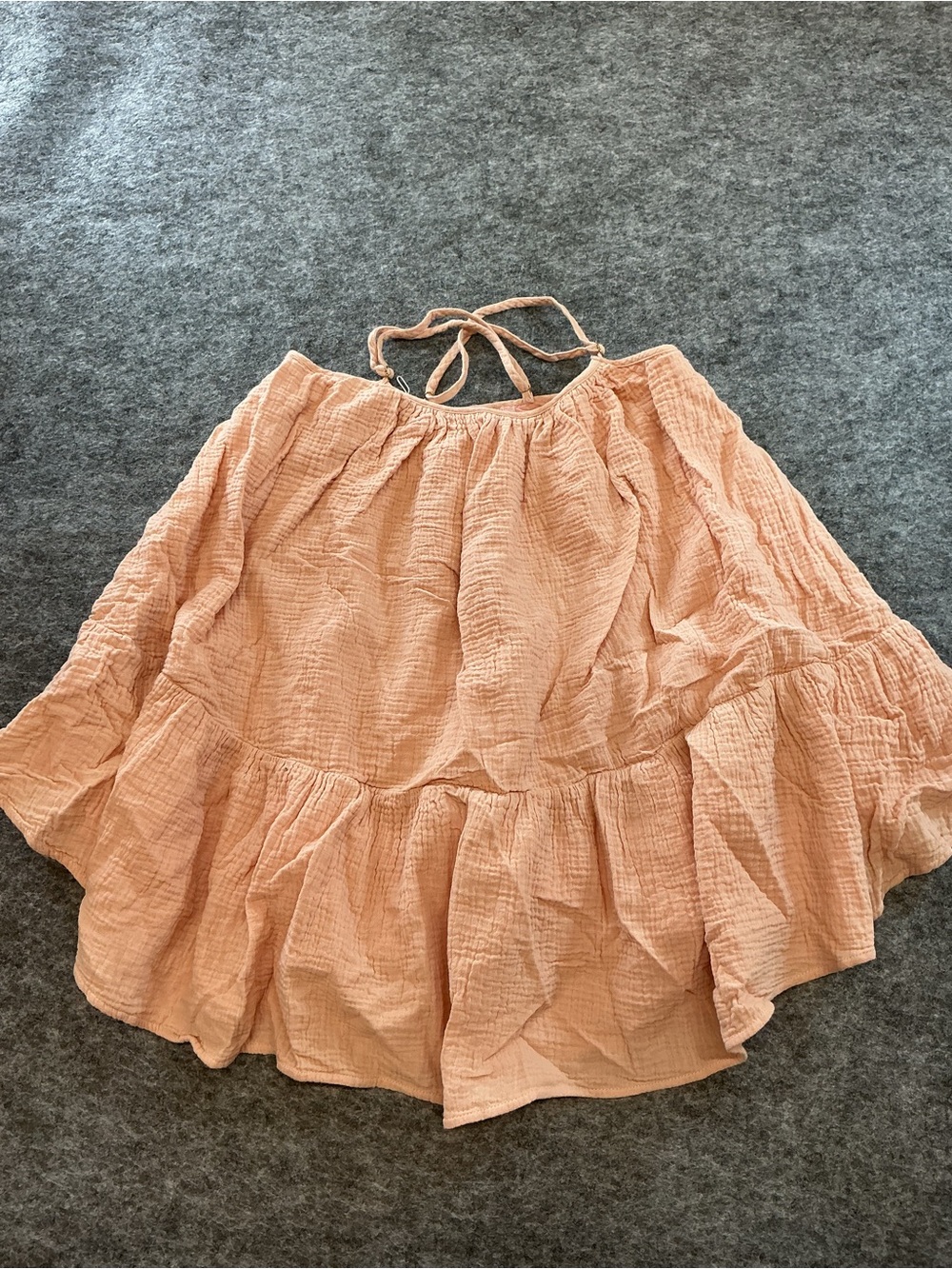 Lovers & Friends Peach Tiered Cotton Gauze Women's Top Size S